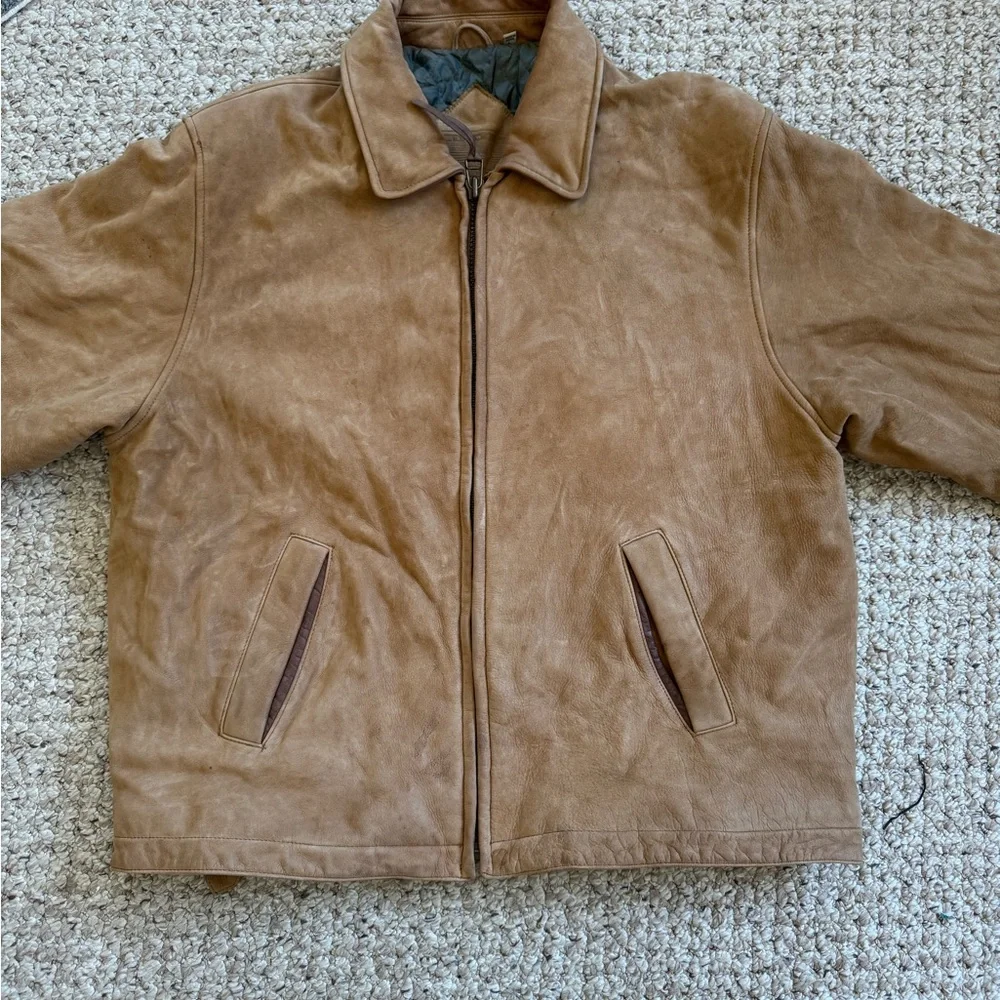 Vintage Men's leather Jacket Roundtree & Yorke SZ L needs to be cleaned/treated